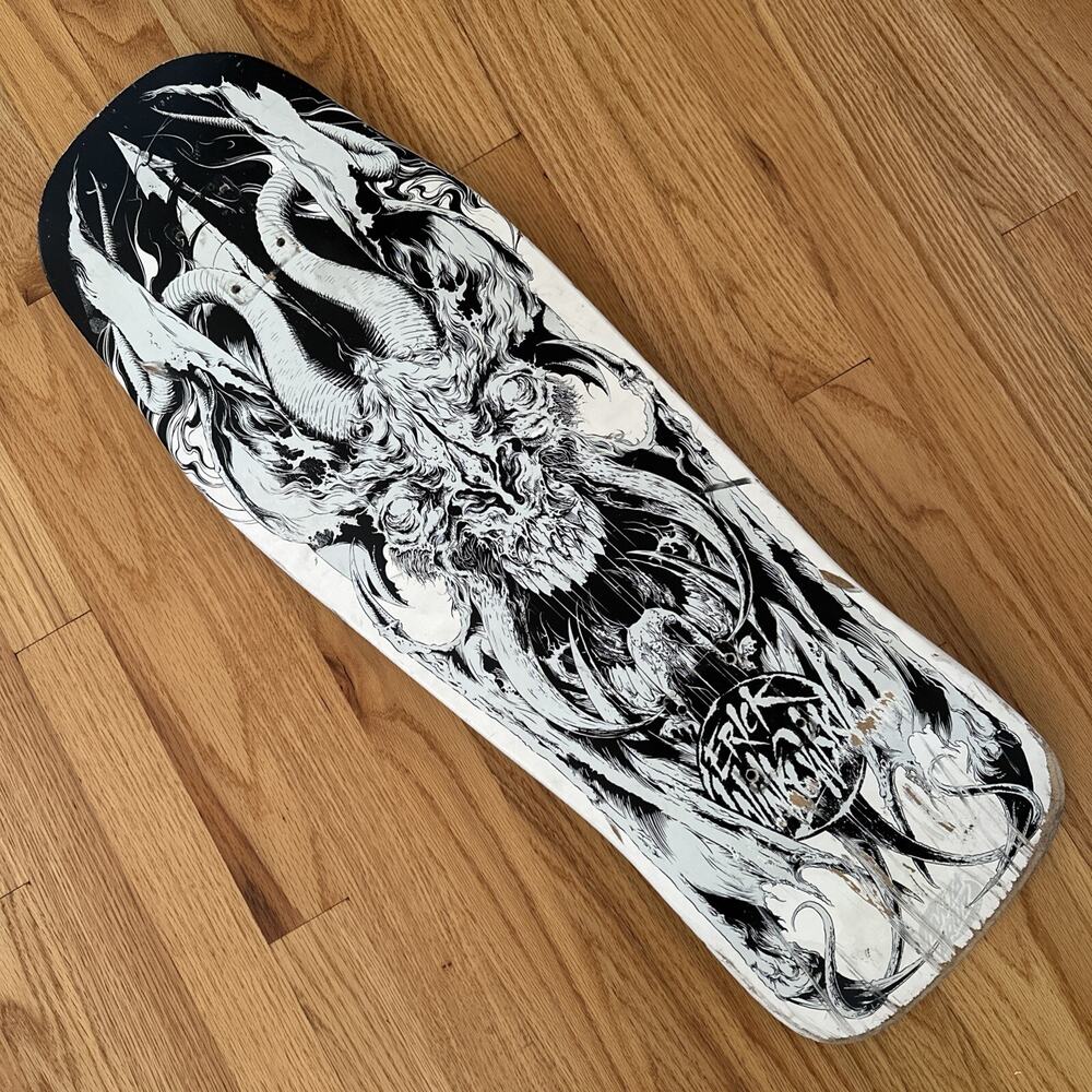 Santa Cruz Erik Winkowski Skateboard Deck Primeval Whiteout Used Rare 10.25